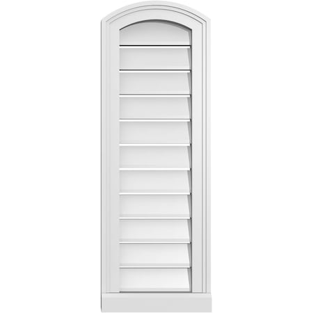 Ekena Millwork Arch Top Surface Mount PVC Gable Vent w/ 2"W x 2"P Brickmould Sill Frame, 12"W x 32"H GVPAR12X3203SN